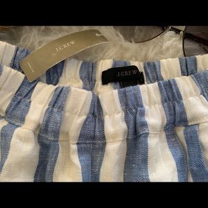 J Crew blue white striped linen pants, size 6, NWT